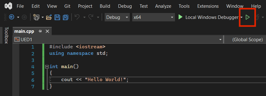 A photo of the Visual Studio interface
