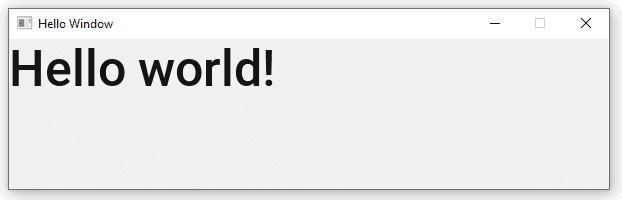 Image showing Hello world text rendered in the top left of the window