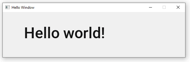 Image showing our hello world text rendered with its position being controlled