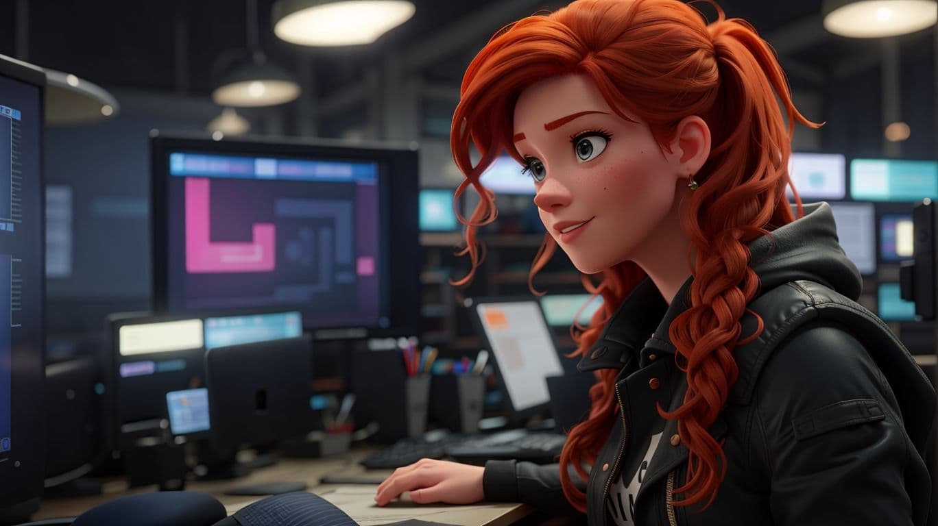 3D art showing a progammer setting up a development environment