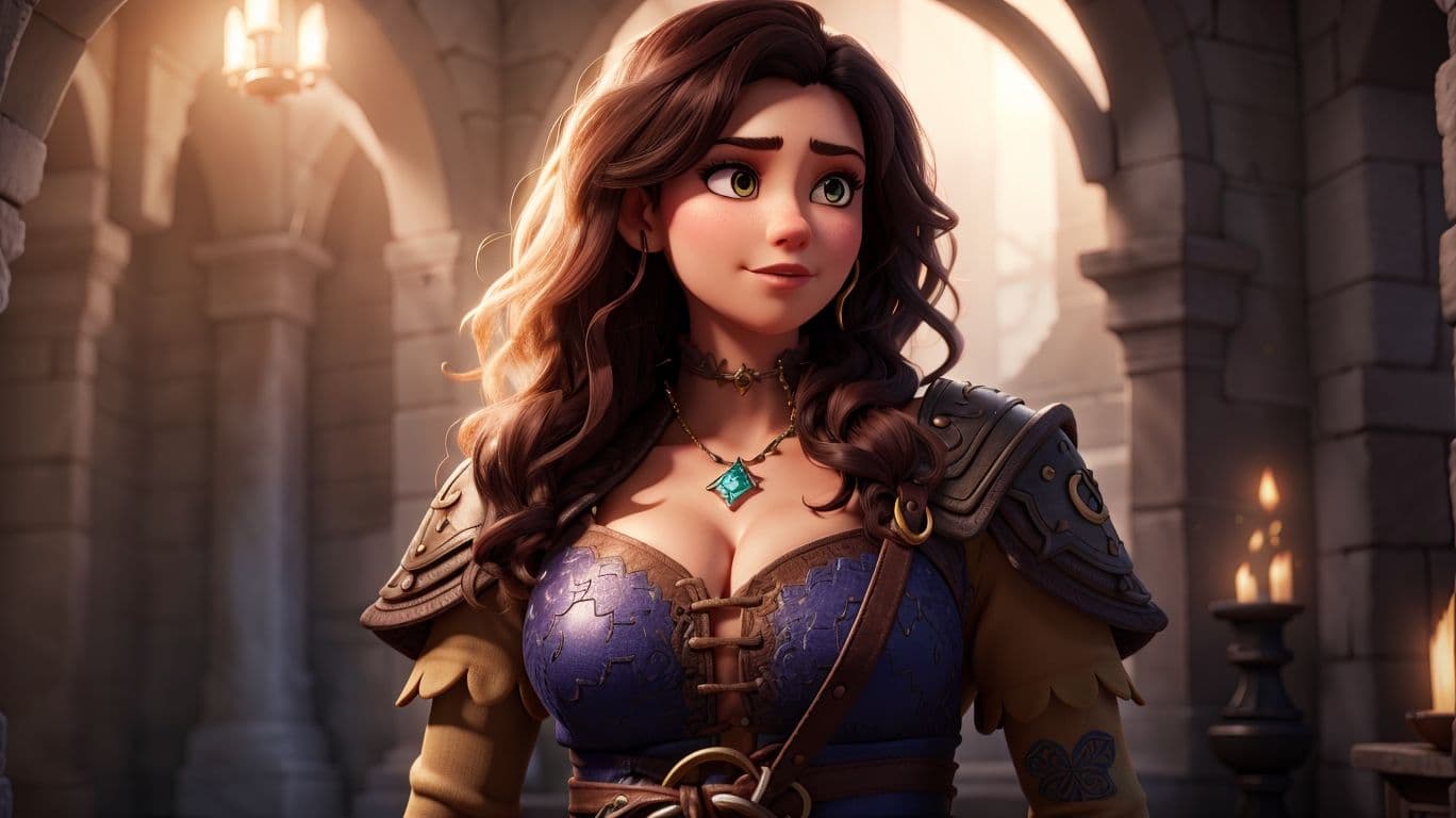 3D art showing a fantasy character