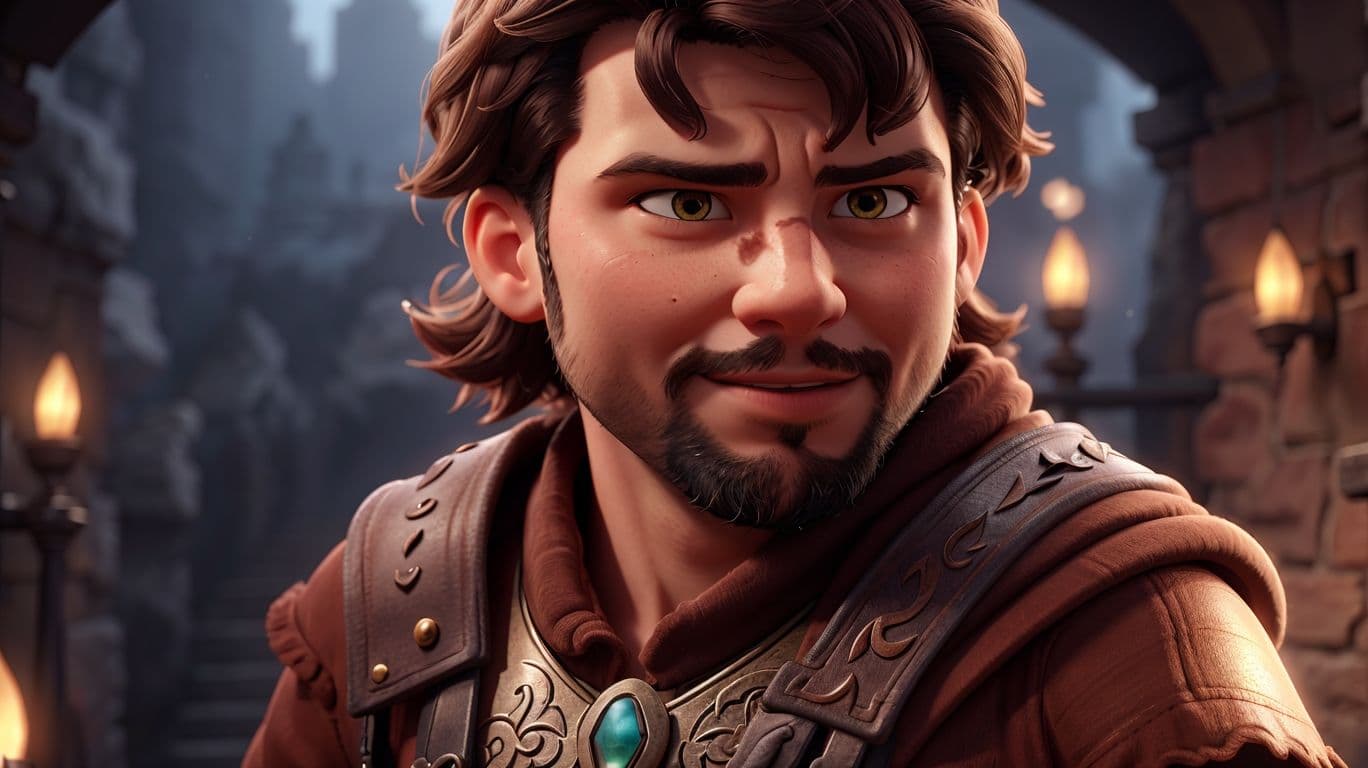 3D art showing a fantasy character