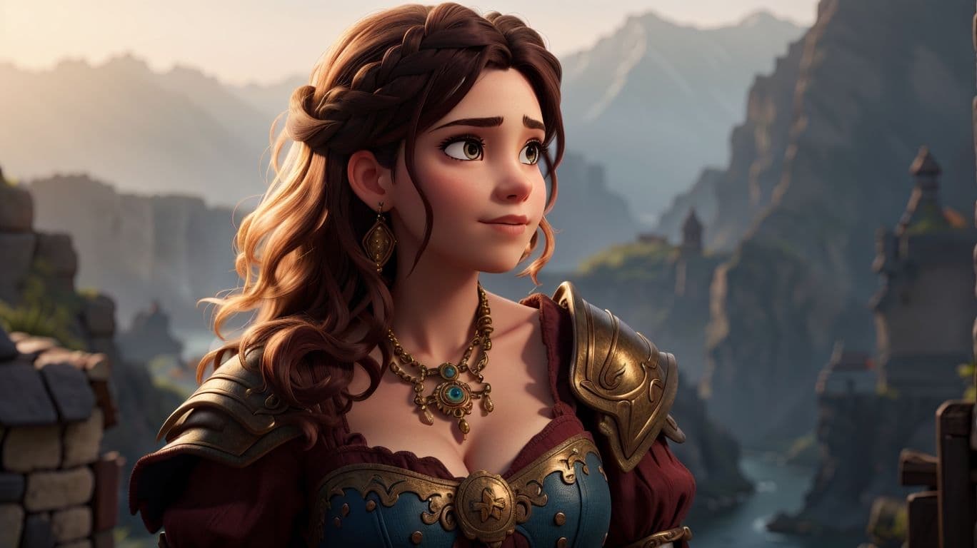 3D art showing a female character