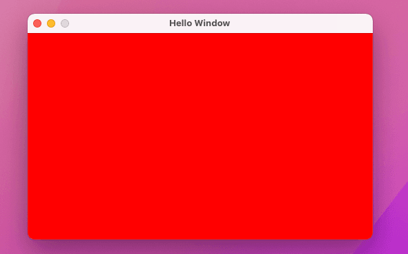 Screenshot of a window with a red background