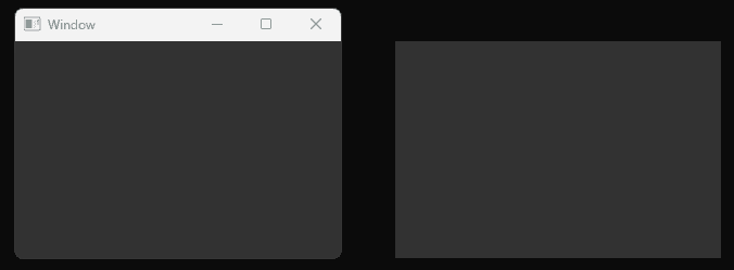Screenshot comparing a bordered and borderless window
