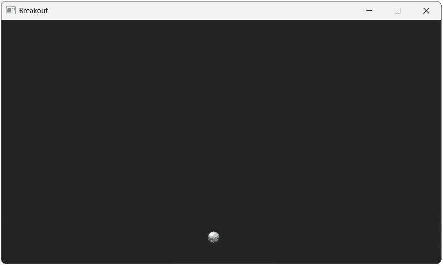 A screenshot of the ball rendered at the correct size and position