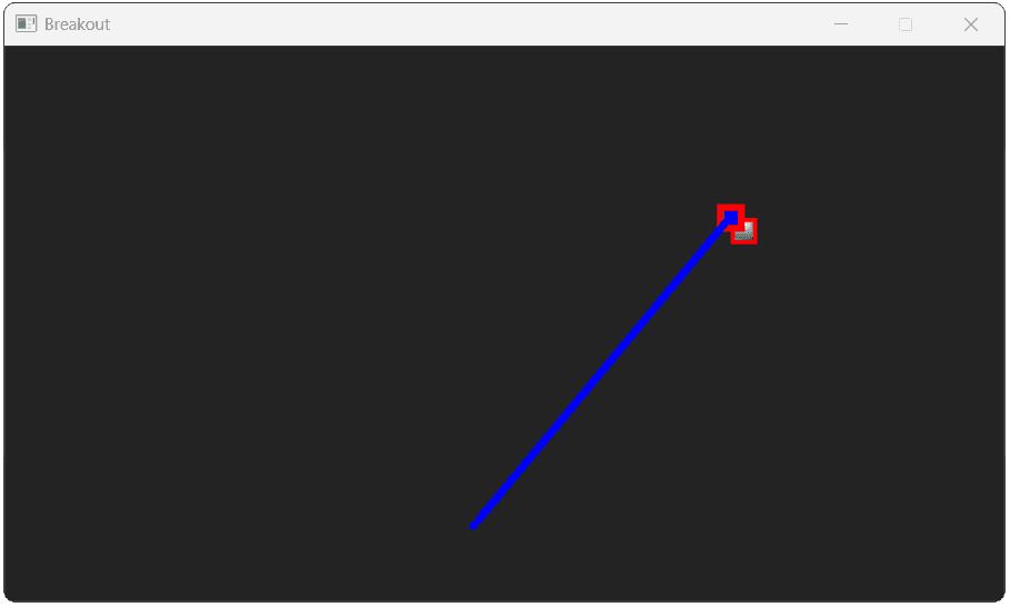 A screenshot of the ball moving