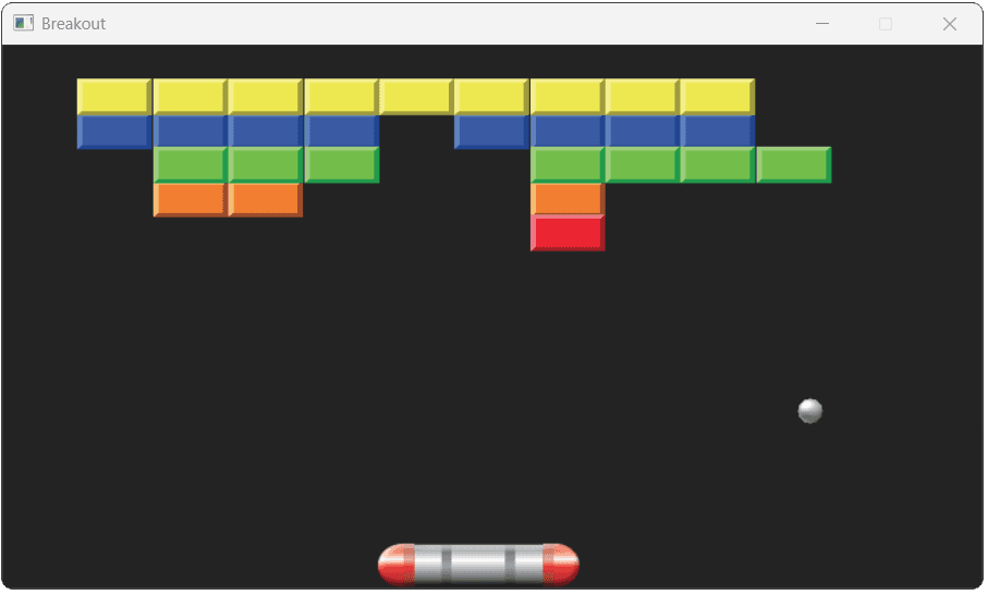 Screenshot showing blocks getting destroyed