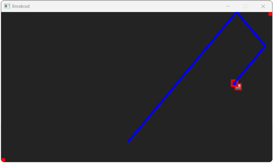 Screenshot of the ball bouncing off walls