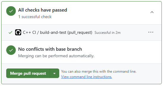 Screenshot of a successful GitHub Actions report