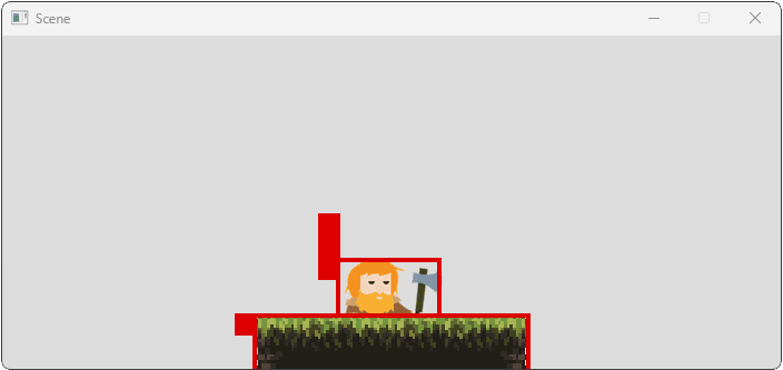 Image showing our scene with both the player character and floor rendered