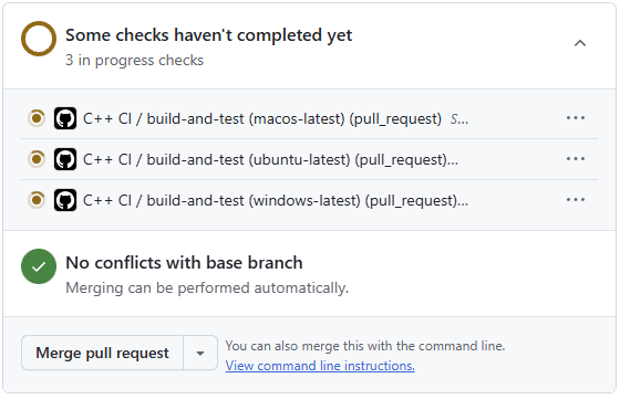 Screenshot showing the three jobs running concurrently