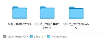 Screenshot showing all the SDL libraries installed