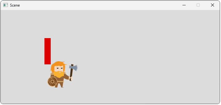 A screenshot of our scene showing the application of multiple forces