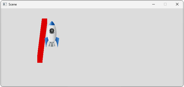 A screenshot of our scene showing the application of three forces