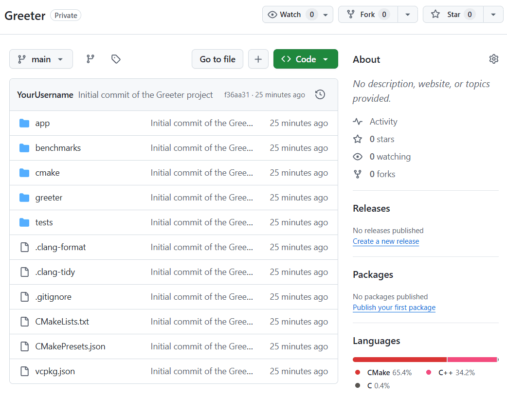 Screenshot of the GitHub repository page
