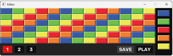 Screenshot showing our completed level editor