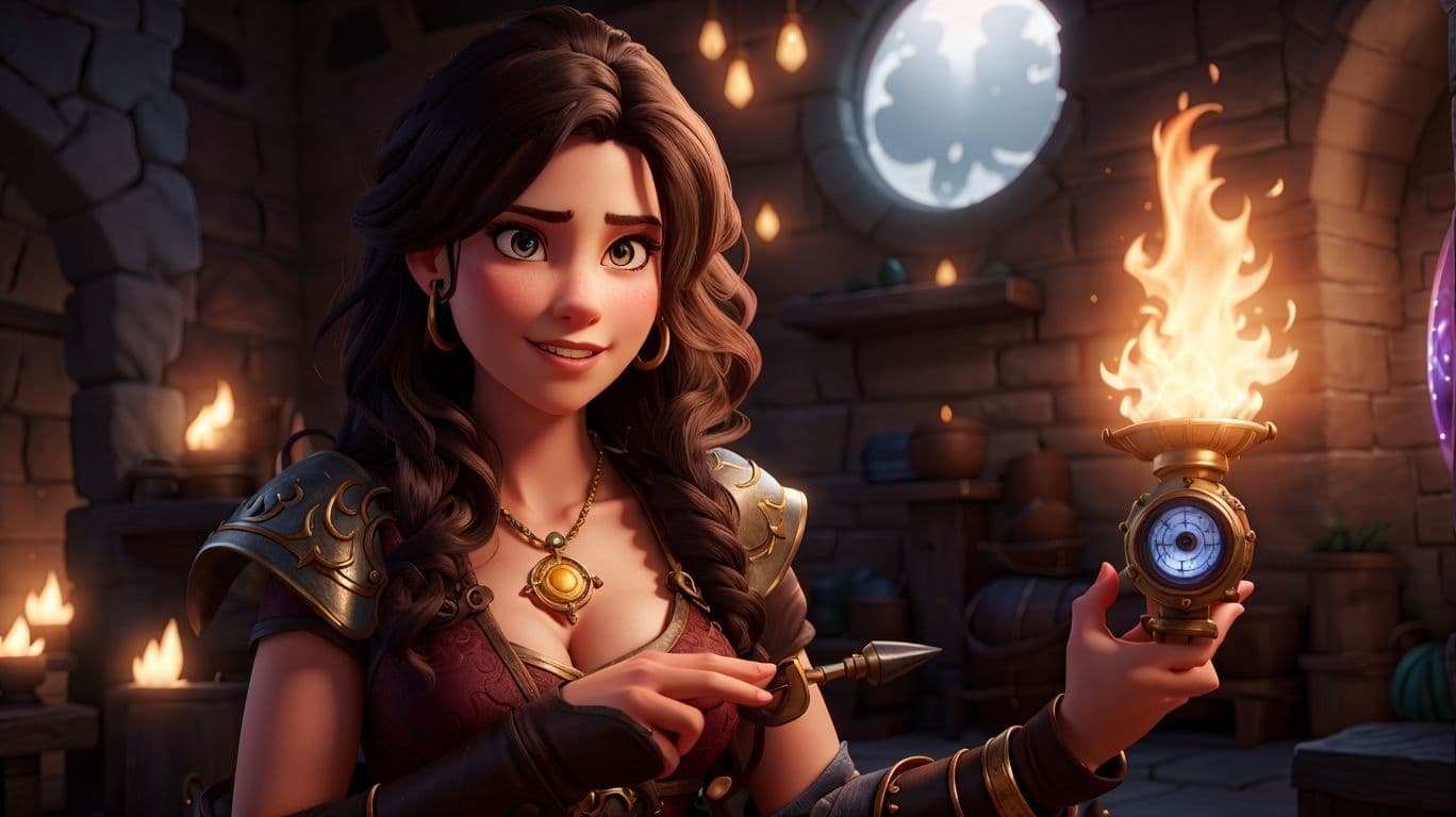 3D art showing a fantasy character