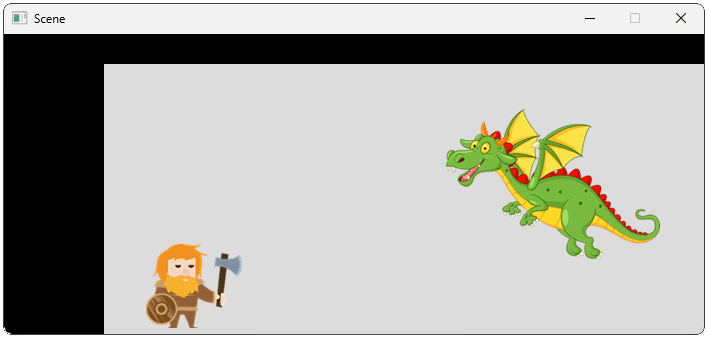 Screenshot showing our scene compensating for the reduced clip rectangle