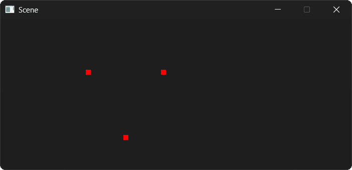 Screenshot showing the uniformly scaled triangle