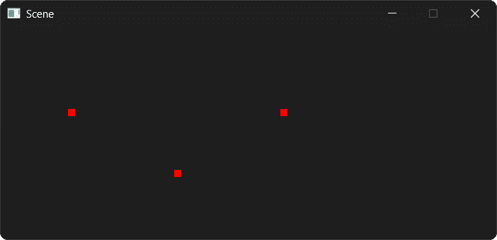 Screenshot showing the non-uniformly scaled triangle