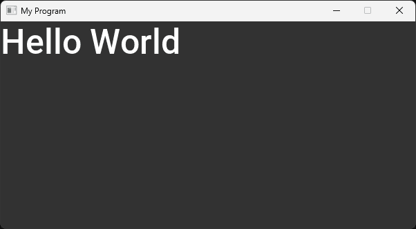 Screenshot of the program running