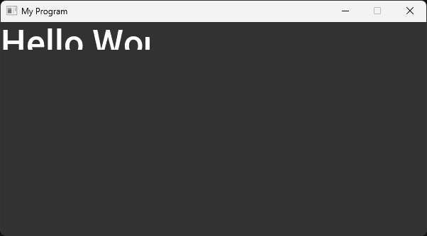 Screenshot of the program running