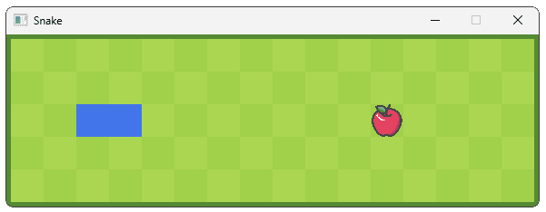 Screenshot of the initial state of our snake game
