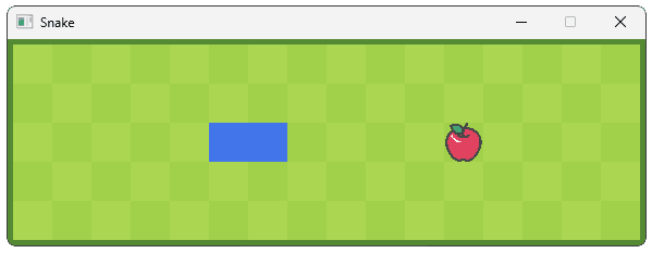Screenshot of the snake moving towards the apple