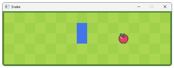 Screenshot of the snake changing movement direction